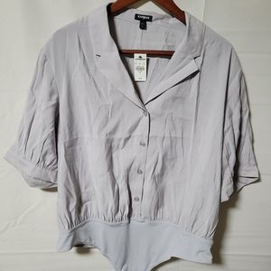 NWT Express Gray Bodysuit Wide Arm XL